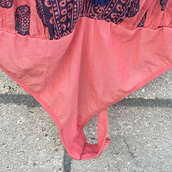 NWT Free People Soul of the Sun Sleeveless Bodysuit Brick Combo Boho Chic Size M - Picture 6 of 8